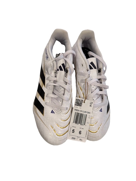 adidas Predator League FT FG/MG Soccer Cleats JI1114 White/Black/Gold Men Size 5 main image 3